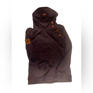 Alaska Chicks Black Hoodie with buttons size medium